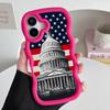 USA Amerikansk flagga Vågig kant TPU Mobilskal för iPhone 17 16 15 14 13 12 11 Air Pro Max Plus Färgglatt Fodral