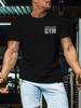 UnisexS Lightweight Breathable Gym TShirt with Dumbbell Fitness Club Gym Print Regular Fit Round Neck Athletic Shirt