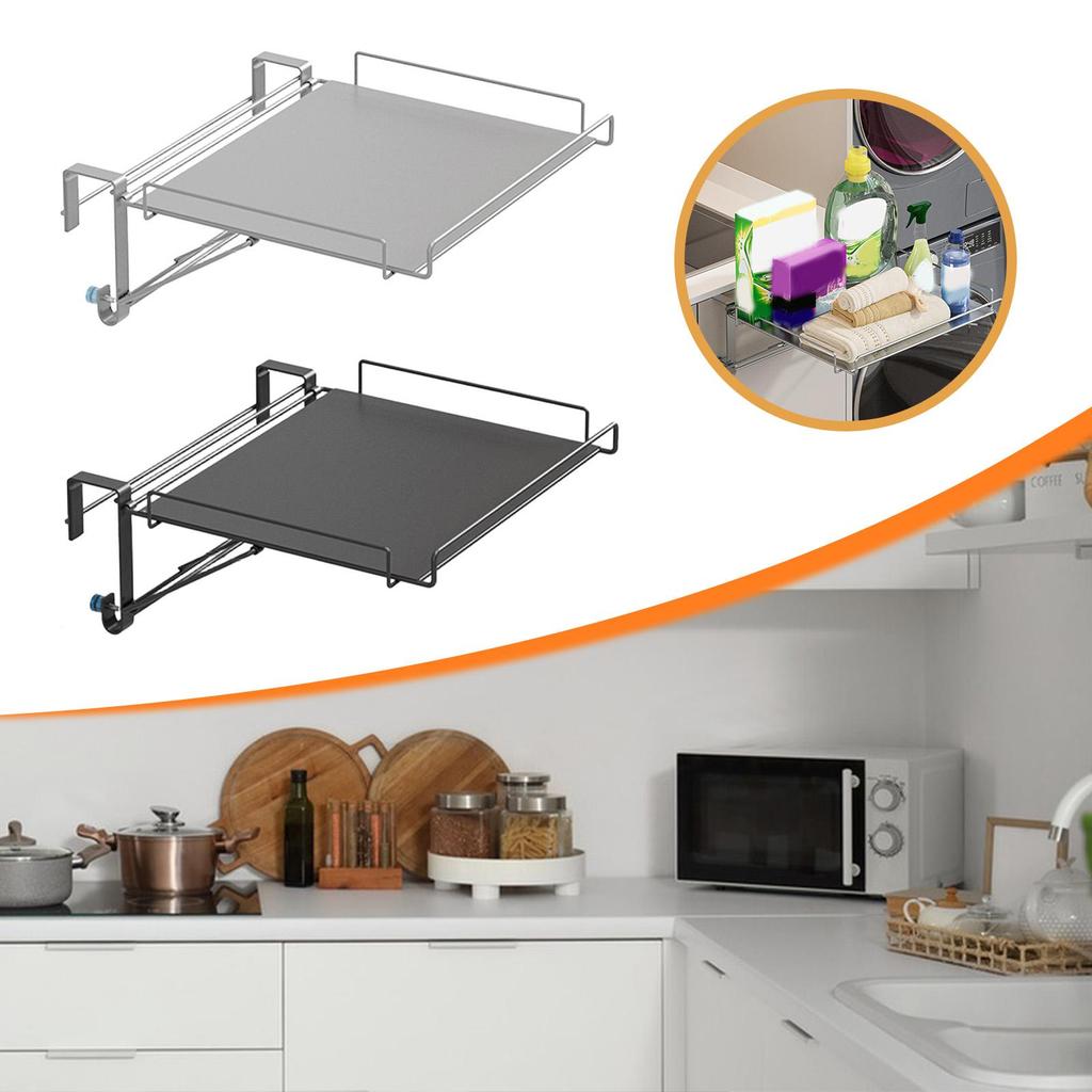 Foldable Kitchen Cabinet Door Organizer Space Saving Stainless Steel Shelf for Pantry and Cupboards