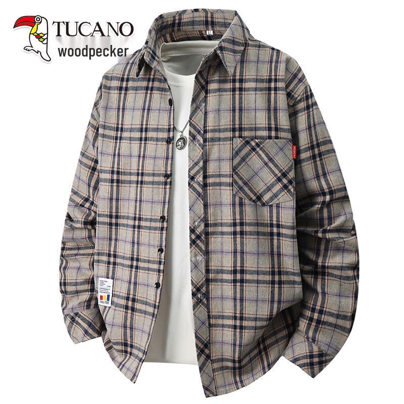 

TUCANO Men s Plaid Long Sleeve Casual Shirt 4XL