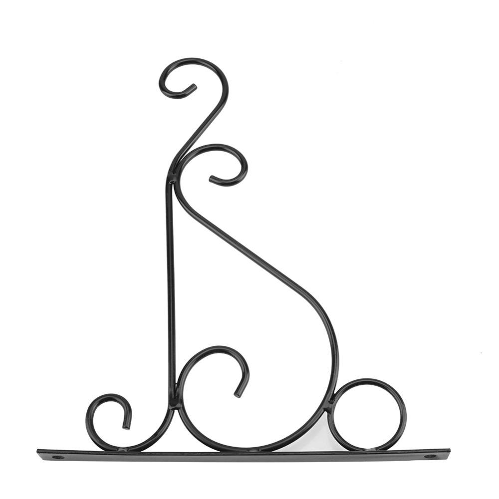 Iron Plant Bracket Black Flower Pot Hook Durable Hanging Basket Bracket чёрный