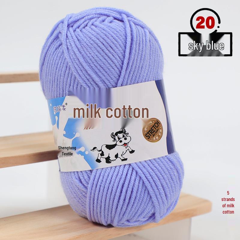 Filato di Cotone Lattiginoso a 5 Fili per Maglia & Uncinetto - Kit Fai da Te per Sciarpa, Coperta Lavorate a Mano di Spessore Medio