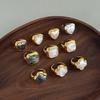 Retro Light Luxury Natural Fritillary Ring Opening Adjustable Love Romantic Light Luxury Gentle Confidence High Sense Ring Woman