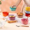 Multicolor Ceramic Baking Bowls Oven Safe Stackable Bread Baking Pan Heat-resistant Gradient Color Tool Pudding Mould Home