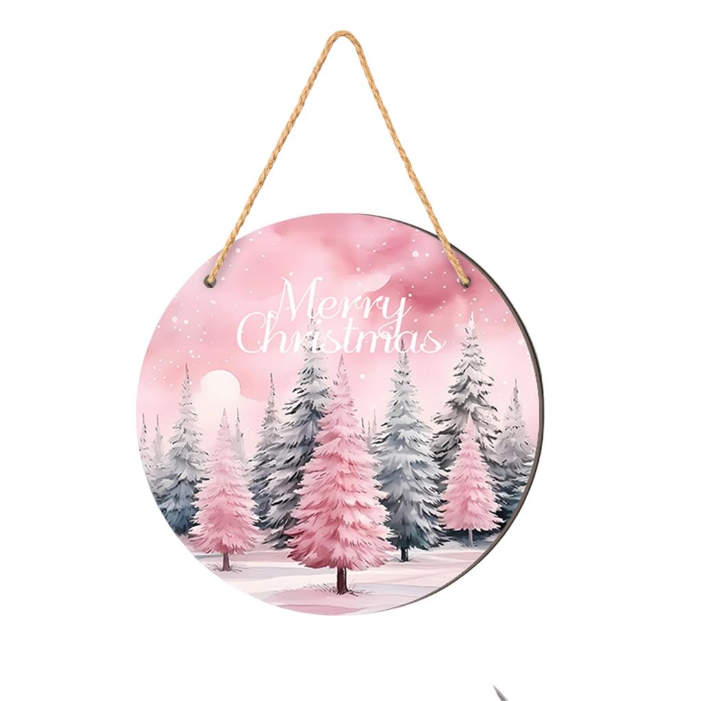 Christmas Christmas Tree Welcome Sign 2D Flat Wooden Holiday Party Hanging Sign Ornaments