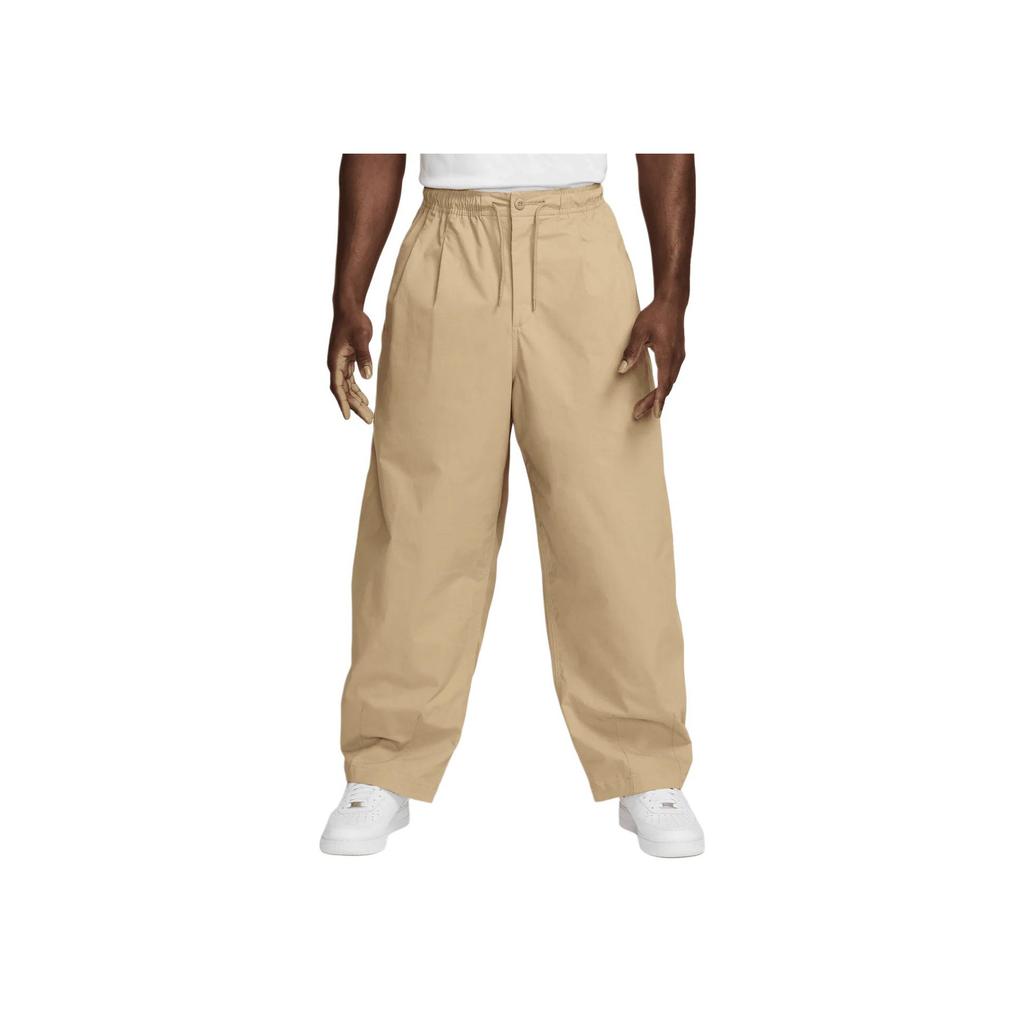 Nike Pánské ležérní kalhoty s výšivkou loga, rovné nohavice, volný střih, béžové HJ1974-297