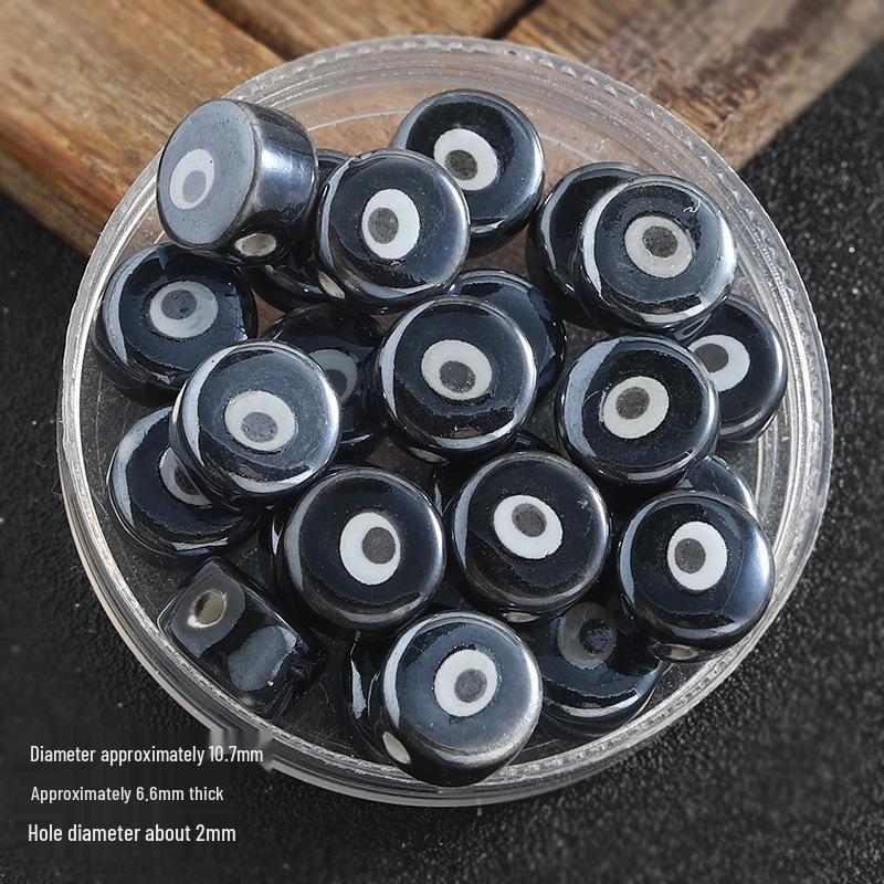 Colored Spacer Demon Eye Ceramic Bead Bracelet - DIY Jewelry Accessory with Loose Beads for Bracelets and Phone Chains