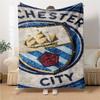 Manchester Crest Blankets Flannel Printed Breathable Warm Throw Blanket for Home Office Bedspreads 0708a10