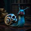 Funny Horror Gift for Dark Style Lovers Halloween Snail Skull Resin Statue, Creepy Ornament with Creative Garden Statue Shell, Scary Party Haunted