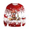 Sweatshirts Motif Rennes de Noël Pour Hommes Femmes Flocon de Neige Vin Impression 3D Pull Hoodies de Festival Manches Longues Col Rond Hauts