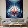 "Glowing Lotus On Tranquil Water" Patterned Tapestry Decorative Wall Hanging, Home Bedroom Living Room Decor