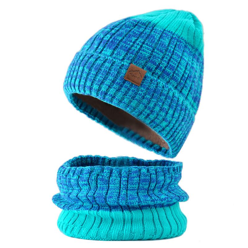 

Two-in-one Men s And Women s Couple Lined Fleece Knitted Hat Winter Ear Soft And Warm Bea-nie Hat One Size