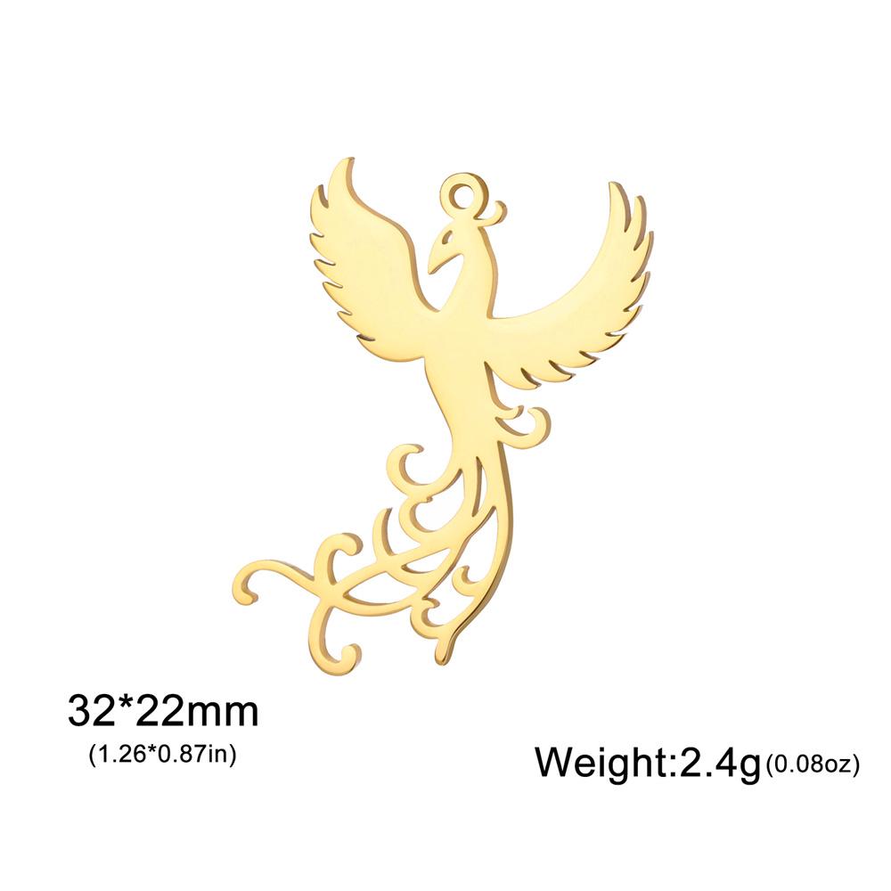 My Shape 5 pcs Phoenix Pendants Hummingbird Fire Birds Stainless Steel Charms for Necklace Earrings Keychains DIY Jewelry Making