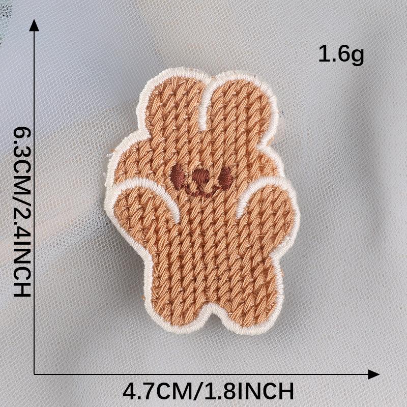 Computer Embroidery Label Cartoon Animal Rabbit Supplement Label Hand Account Diy Patch Sticker Clothing Accessories Water-Soluble Embroidery Sticker