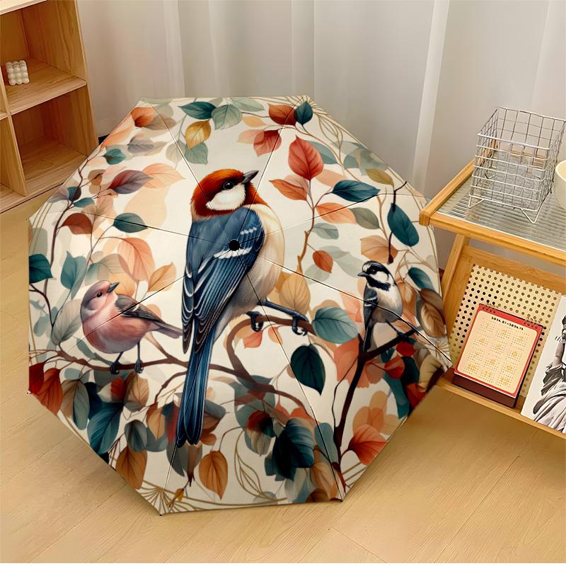 

Stained Glass Hummingbirds Printed umbrella windproof folding umbrella portable sun and rain umbrella suitable for gifting