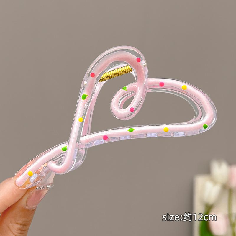 

Heart Shape Plastic Hair Claw For Women Back Hair Holder Elegant Hair Clips Hairpin Hair Accessories