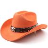 Punk Style Autumn and Winter Men's and Women's Soft Suede Cowboy Hats Big Edge Top Hat Jazz Hat Knight Hat