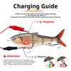Automatische Swimbait Angelköder 13cm 4-Segment Mehrgelenkiger Köder Elektrischer Robotischer Angelköder Auto USB Wiederaufladbar Pesca