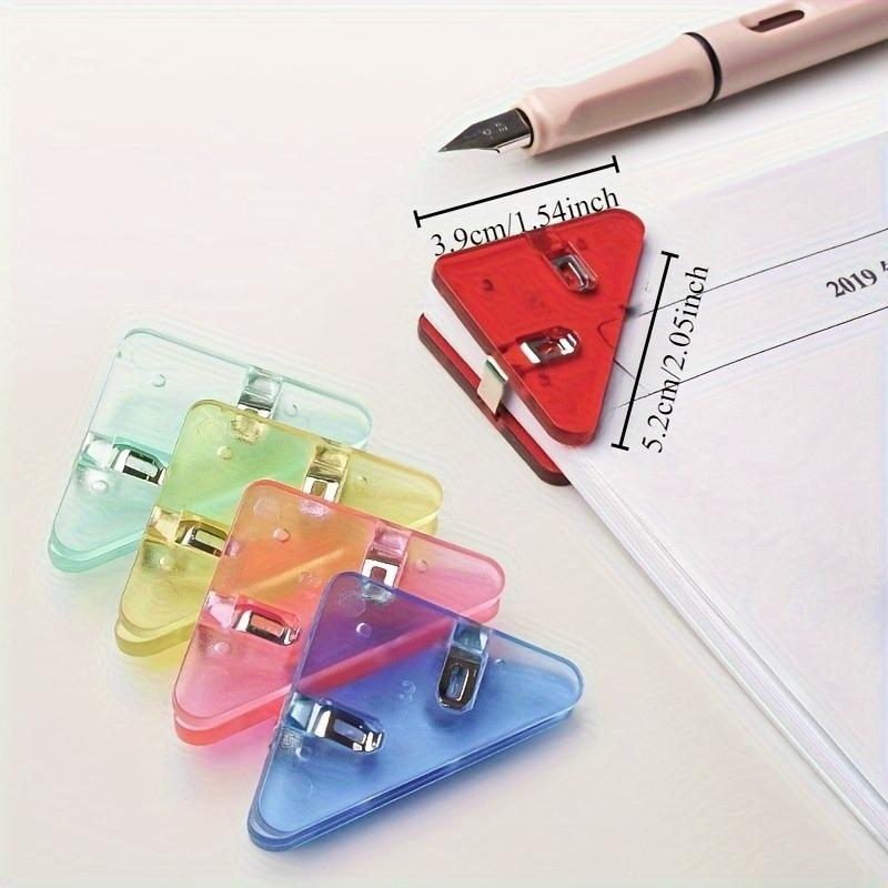 22pcs Clear Triangle Clip Set | Right-Angle Plastic File Holders, Loose-Leaf Binder Document Organizers for Office, and Home Use