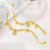 Gold-Plated Diamond Copper Coin Bracelet: Women's Chinese-Style Beaded Jewelry