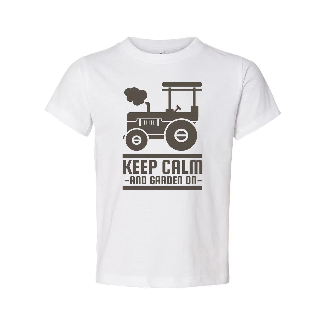 

Unisex Gardening T Shirt With Classic Tractor Graphic And Keep Calm And Garden O XL