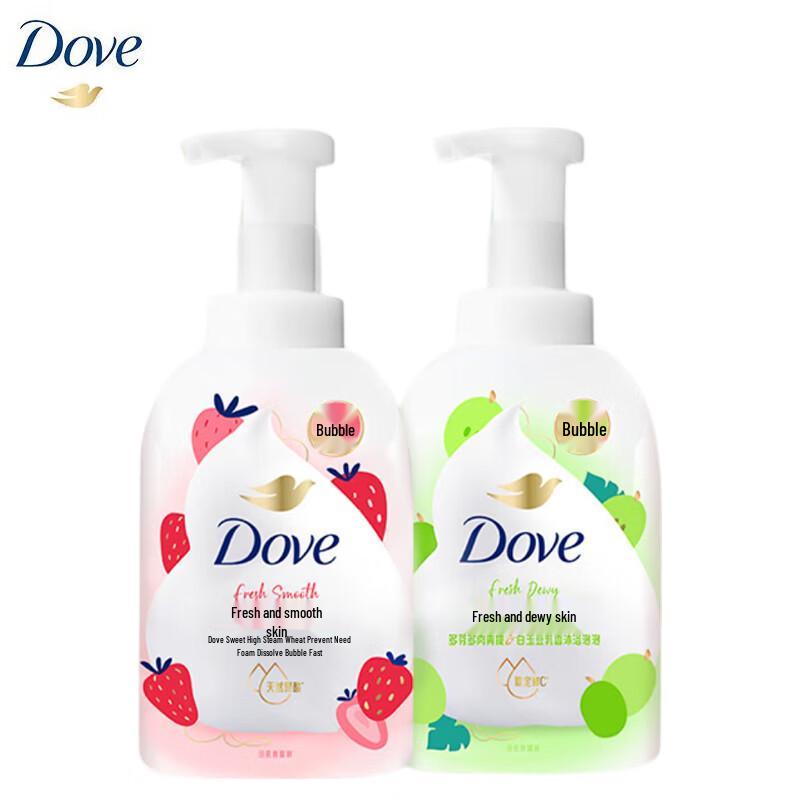 Гель для душа Dove Фруктовое Молоко Двойная Упаковка - Сладкая Клубника и Сочный Зеленый Виноград