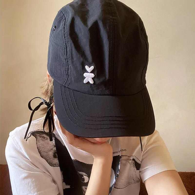 Clean Unisex Couple Water Park Water Play Rustling Short Ball Cap black