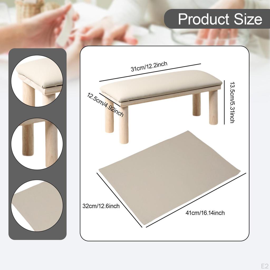 Arm Rest for Nails Manicure Hand Stand Wood Nail Salon Manicurist Armrest