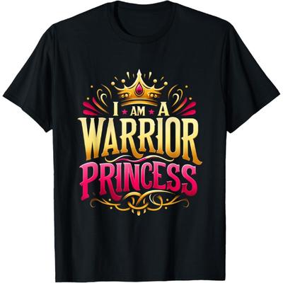 Inspirational Warrior Princess Crown Motivational Girls T-Shirt(1)