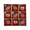 Exquisite Transparent Hand-Painted PET Christmas Ornament Set, 8cm, 9-Piece Holiday Decorations