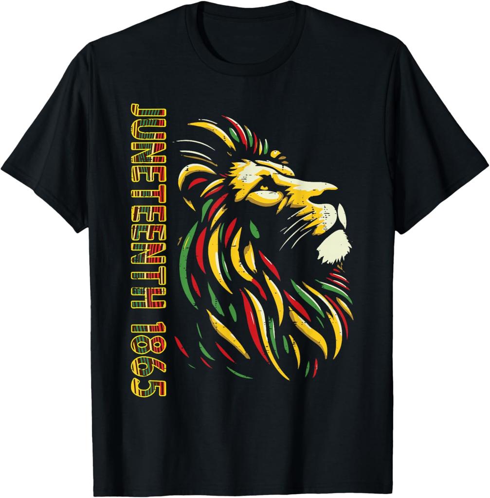 Juneteenth 1865 African Lion Freedom Celebration Graphic Tee Unisex Unisex Vintage June 19th Tshirts Gifts