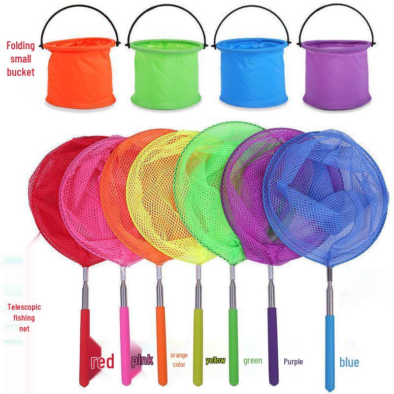 Children's Telescopic Fishing and Butterfly Net with Scoop Bag for Outdoor Exploration