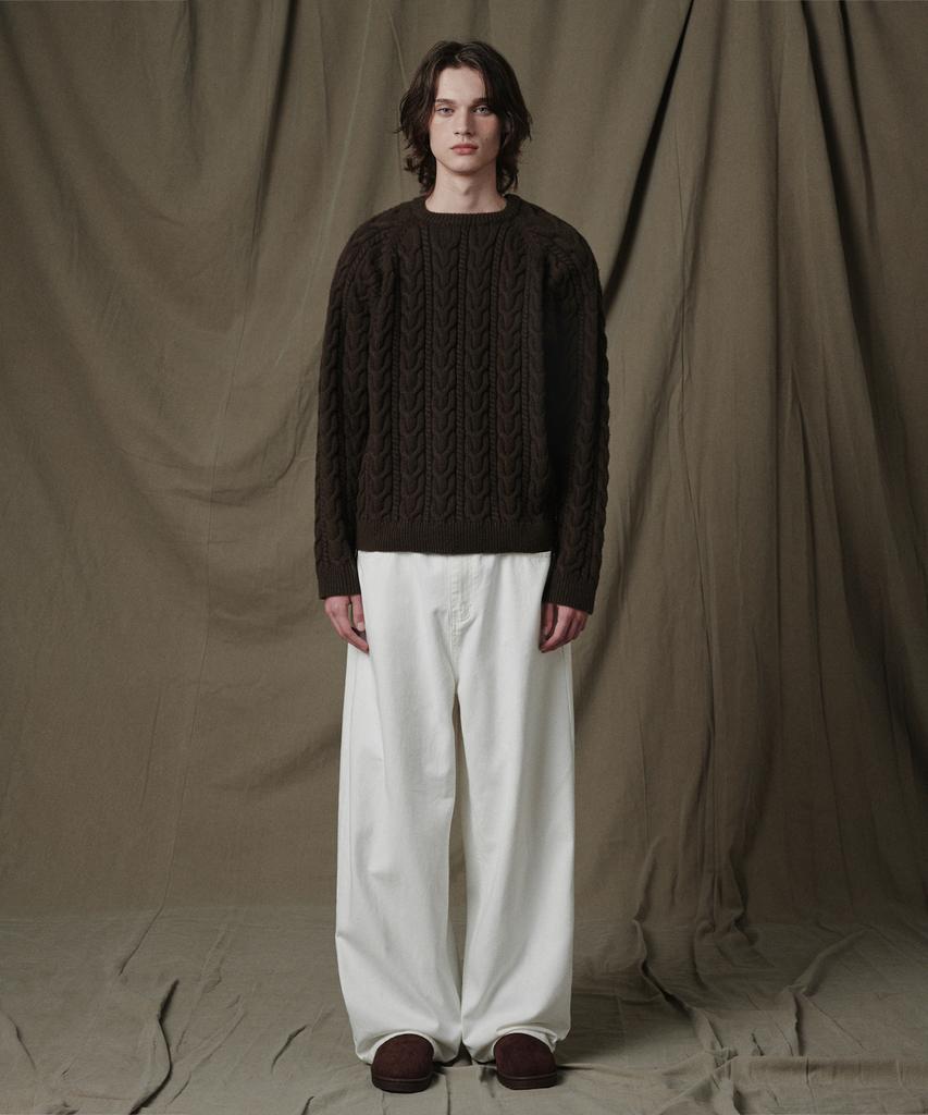 GLW Raglan Zopfmuster Braun