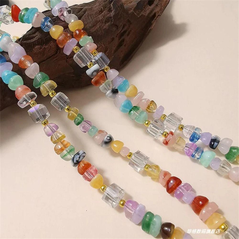 Crossbody Long Phone Lanyard Stone Gem Beads Phone Chain Fashion Mobile Phone Straps  Women Girls