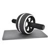 Abdominal Wheel Roller Trainer Fitness Equipment Gym Home Exercise Tool with Training Pad(black&white )