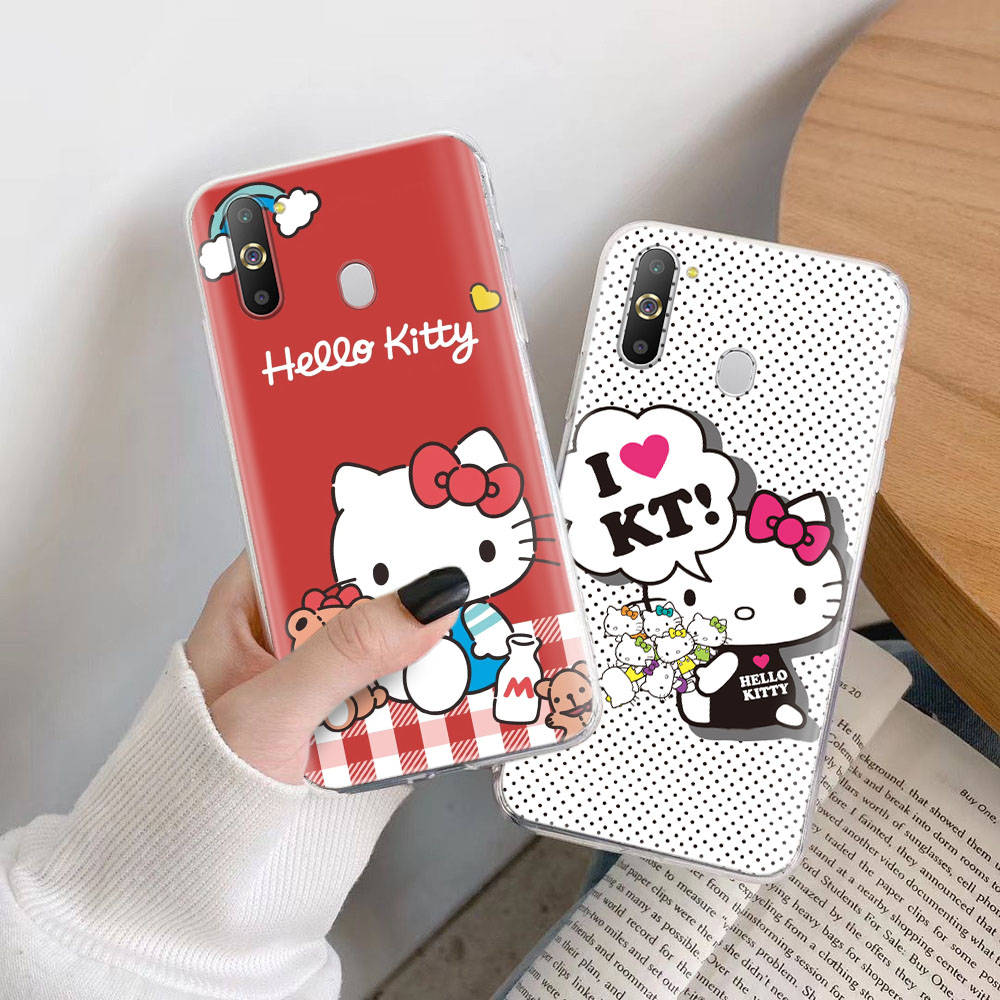 Transparent Case for Samsung A04 A14 A23 M33 M53 Realme 10 9 C35 C55 VIVO X80 Infinix Hot 30 Note 11 Tecno Spark 8P Pro L-5 Hello Kitty