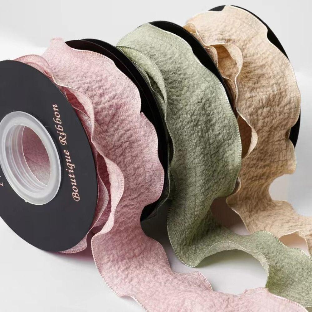 Craft Supplies Bouquet Decor Linseed Flower Packaging Wrinkled Cotton Ribbon Wrapping Yarn Band