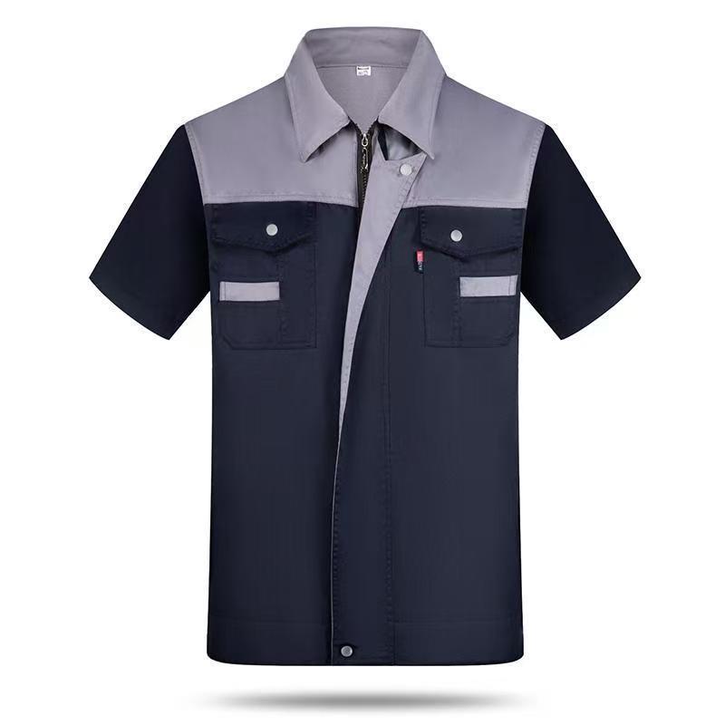 Custom Short Sleeve Workwear Set for Auto Repair and Construction - Wear-Resistant Labor Protection Clothing