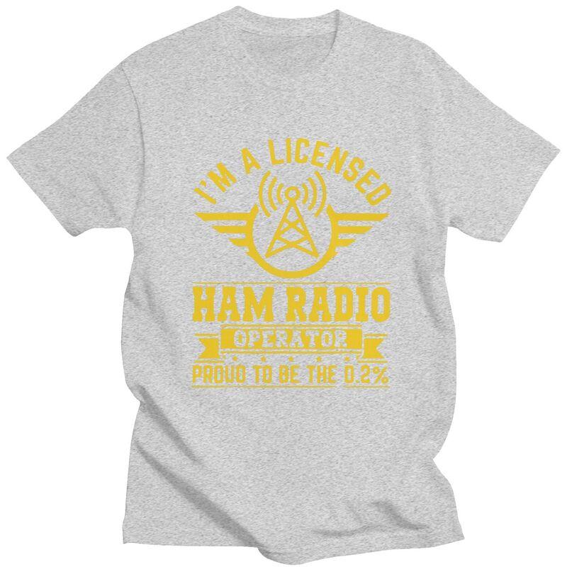 Custom Klassiek Gelicentieerde Ham Radio Operator T-shirts Heren Korte Mouw T-shirt Casual Tee Tops Puur Katoen Slim Fit T-shirt Merchandise
