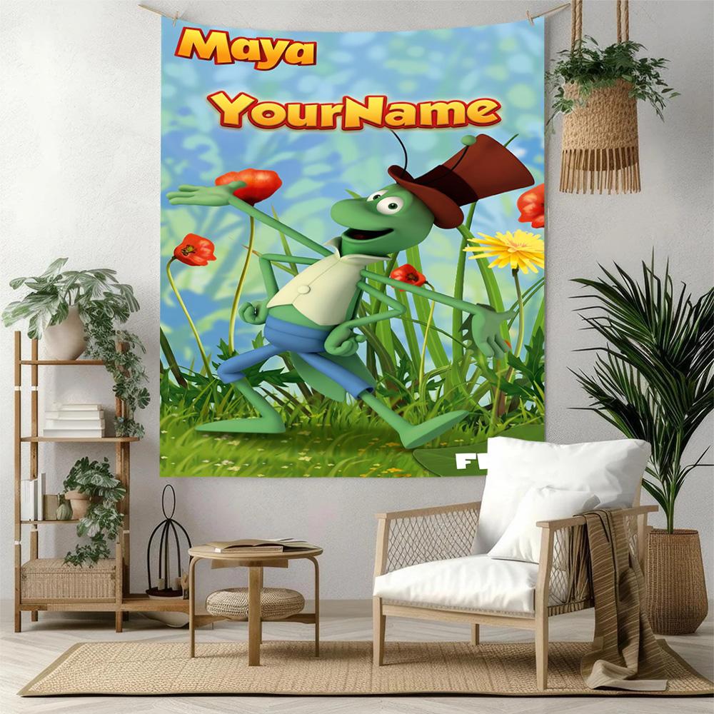 Biene Maja Custom Your Name Wall Decor Tapestry Art For Pet Memorial Birthdaywedding Party Backdrop Family Gift