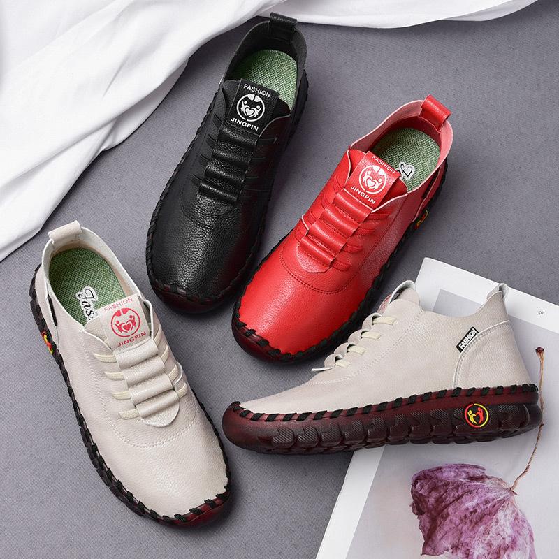 Handmade beef tendon soft-soled mother shoes women's independent station flat-soled single shoes casual