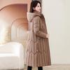 Large size women's clothing winter new cotton-padded jacket slim temperament high-end cotton-padded clothing middle-aged-year-old medium and long cot