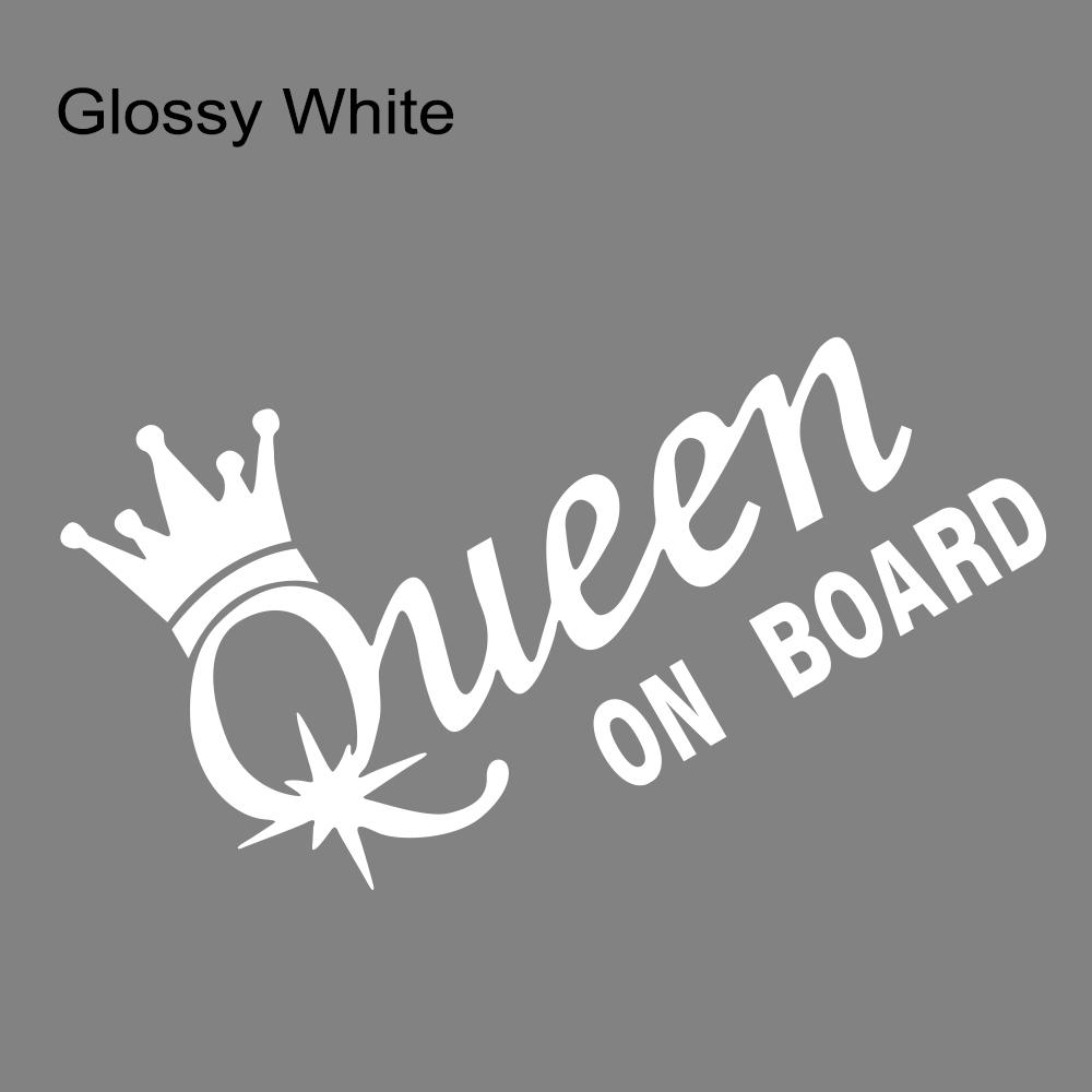 Kreativer Autoaufkleber Kronen-Design QUEEN AN BORD Vinyl-Abziehbild Wasserdicht Personalisierte Auto-Styling Dekoratives Aufkleber-Zubehör