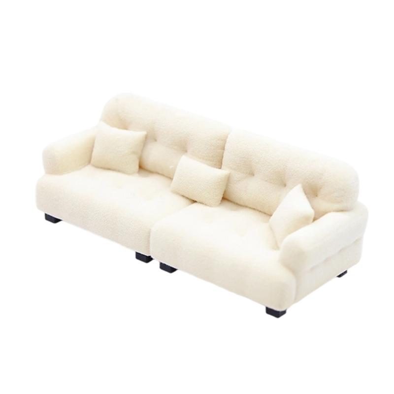 1/20 1/25 1/30 Scale Miniature Sofa Model Figure With Pillow Cushion For Doll House Enthusiasts And Craft Model Project