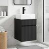 Wall Mounted Washbasin Vanity Black 39 X 41 X 62.5 Cm
