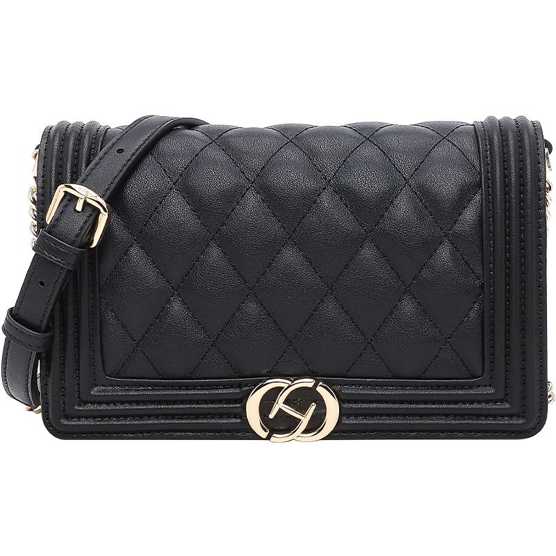 HONGGU Women s Diamond Pattern Leather Crossbody Bag