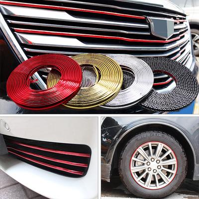 4M/8M Styling Moulding Car Bumper Trim Strip Wheel Hub Protection Ring Adhesive Grille Impact Decorative Strip Car