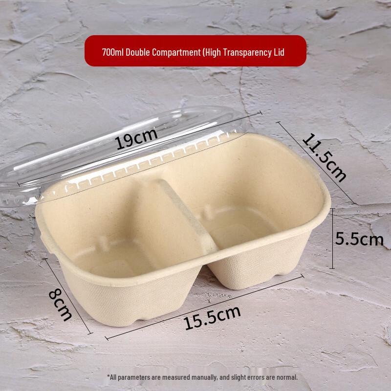 Biodegradable Double Compartment Disposable Lunch Boxes