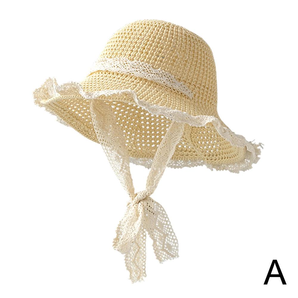 Women's Beach Hat Straw Summer Lace Sun Hat Fashion Breathable Hat Vacation Comfortable Fresh F L7U7