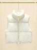 Autumn and winter new fashion trend solid color simple and versatile commuter padded vest warm cotton jacket